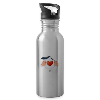 Superpower Bypass Surgery Heart Surgery Heart Surgery - Water bottle with straw - silver - Right
