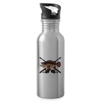 Reicht mir die Rute der König will angeln für - Trinkflasche mit integriertem Trinkhalm - Lightsilver - Rechts