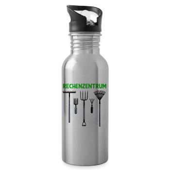 Rechenzentrum Garten Rechen Geschenk Für - Trinkflasche mit integriertem Trinkhalm - Lightsilver - Rechts