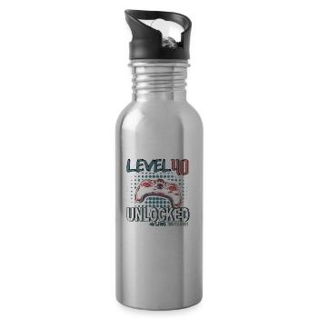 Gamer Controller Level 40 Unlocked - Water bottle with straw - silver - Right