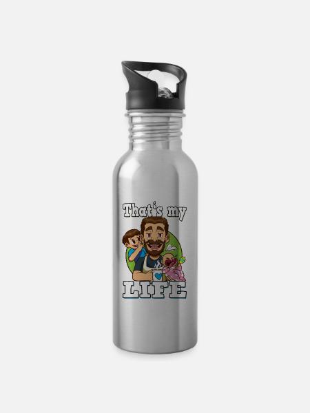 That's My Life - Trinkflasche mit integriertem Trinkhalm - Lightsilver