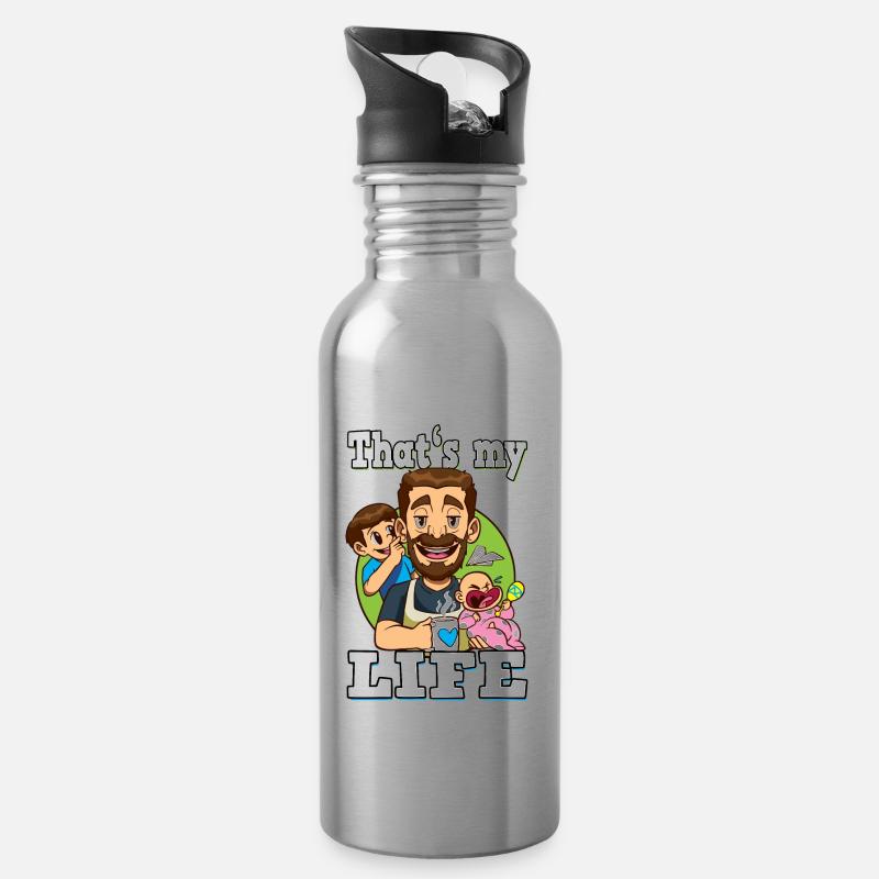That's My Life - Trinkflasche mit integriertem Trinkhalm - Lightsilver