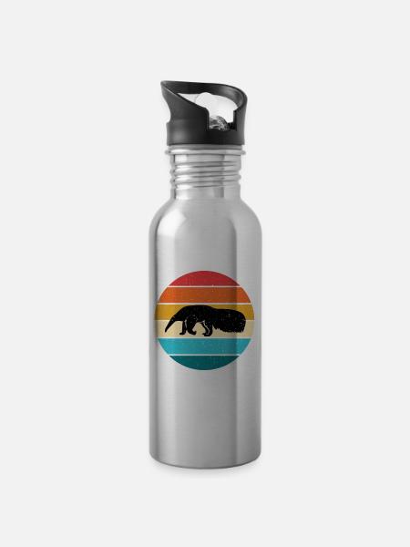 Ameisenbär - Trinkflasche mit integriertem Trinkhalm - Lightsilver