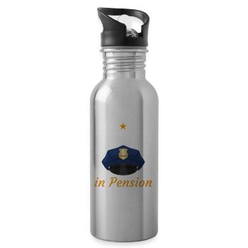 Polizei Polizist Polizeiauto Blaulicht Jungs Mann - Trinkflasche mit integriertem Trinkhalm - Lightsilver - Rechts