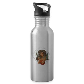 FRISEUR MAMA GESCHENK MUTTERTAG - Trinkflasche mit integriertem Trinkhalm - Lightsilver - Rechts