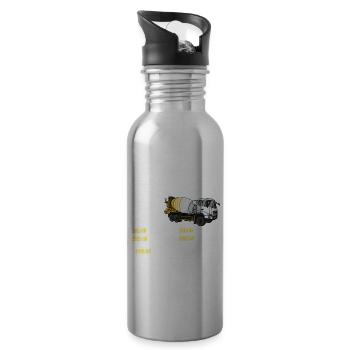 Fahrmischer Betonmischer Beton Baustelle - Trinkflasche mit integriertem Trinkhalm - Lightsilver - Rechts