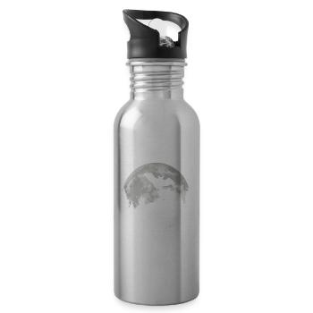 Fledermaus - Trinkflasche mit integriertem Trinkhalm - Lightsilver - Rechts