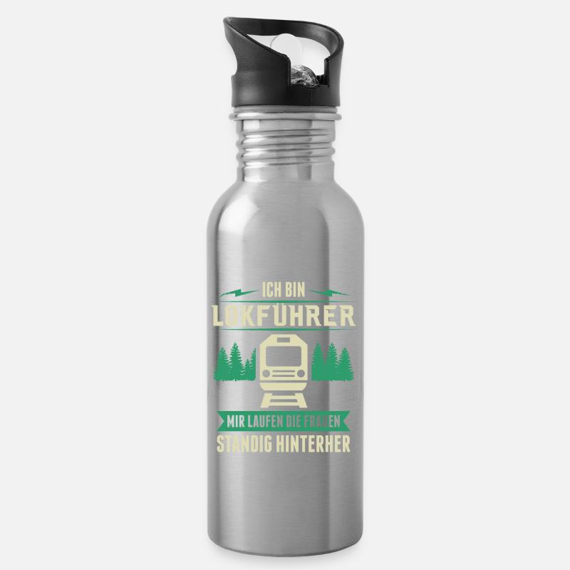 Lokführer Triebfahrzeugführer Zugführer Geschenk - Trinkflasche mit integriertem Trinkhalm - Lightsilver