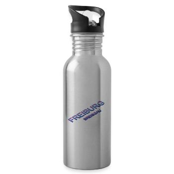 Freiburg im Breisgau - Water bottle with straw - silver - Right