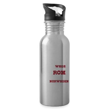 Norwegen Urlaub Reise Oslo Angelurlaub Angeln - Trinkflasche mit integriertem Trinkhalm - Lightsilver - Rechts