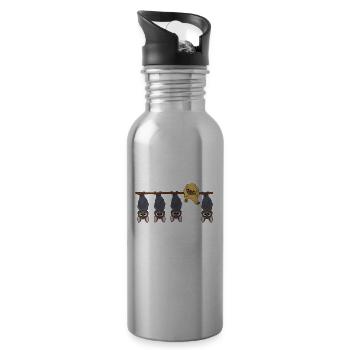 Cute dog bats Be different Be different - Water bottle with straw - silver - Right