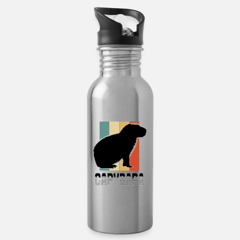 Nagetier Wasserschwein Capybara Capibara Liebhaber - Trinkflasche mit integriertem Trinkhalm - Lightsilver