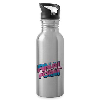 Lustiges Transgender - Trinkflasche mit integriertem Trinkhalm - Lightsilver - Rechts