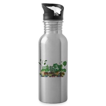 Jardiniers Plantes - Gourde avec paille intégrée - argent clair - Droite