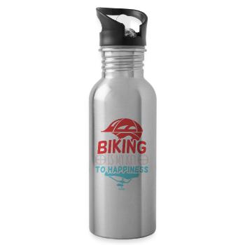 Biking Fahrrad Zweirad Mountainbike Sport - Trinkflasche mit integriertem Trinkhalm - Lightsilver - Rechts