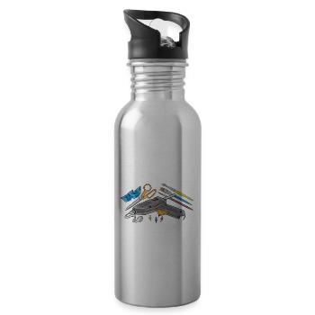 Mir Reicht's Ich Geh Basteln Hobby Lustiger Bastle - Trinkflasche mit integriertem Trinkhalm - Lightsilver - Rechts