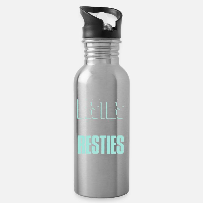 freunde freund herz - Trinkflasche mit integriertem Trinkhalm - Lightsilver