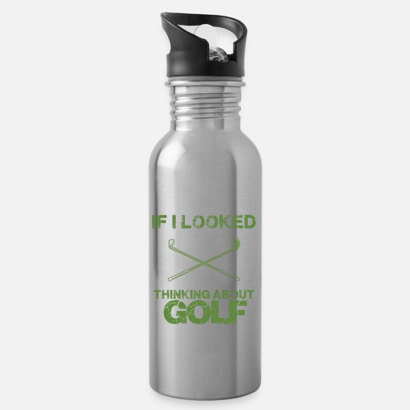 golf golfer - Trinkflasche mit integriertem Trinkhalm - Lightsilver