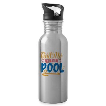 Bin am Pool - Trinkflasche mit integriertem Trinkhalm - Lightsilver - Rechts