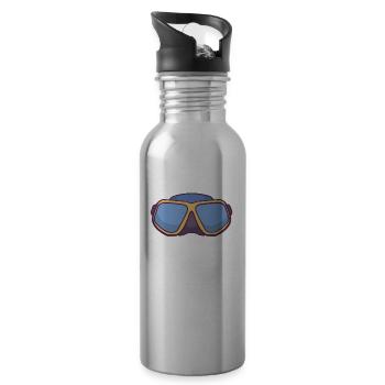 Diving Gifts for Underwater Divers - Water bottle with straw - silver - Right