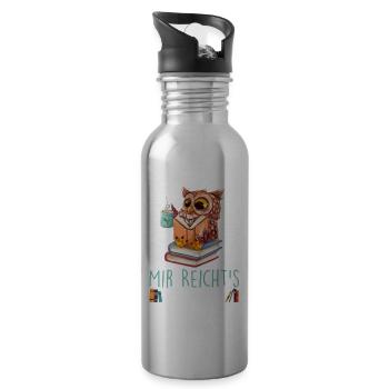 Mir Reicht's Ich geh Lesen Bücher Lesefan Bücherwu - Trinkflasche mit integriertem Trinkhalm - Lightsilver - Rechts