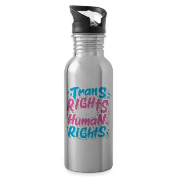 LGBTQ Transgender Pride - Water bottle with straw - silver - Right