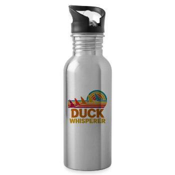 Duck-Whisperer. - Trinkflasche mit integriertem Trinkhalm - Lightsilver - Rechts