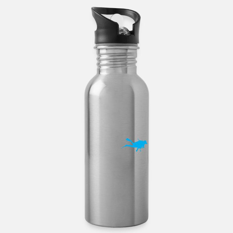 Tauchen Evolution - Trinkflasche mit integriertem Trinkhalm - Lightsilver