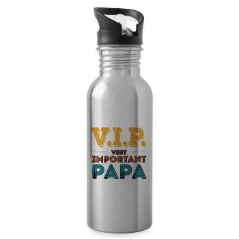 VIP Very Important Dad Man Vintage Humor - Water bottle with straw - silver - Right