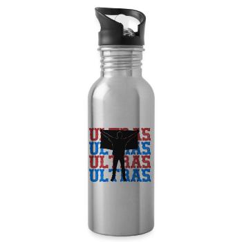Soccer Fans Hools Ultras Sporty Team Goal Design - Trinkflasche mit integriertem Trinkhalm - Lightsilver - Rechts