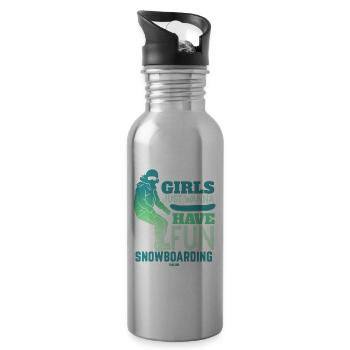 Winter Alpen Schwester snowboarding - Trinkflasche mit integriertem Trinkhalm - Lightsilver - Rechts