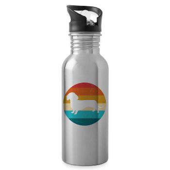 Dackel - Trinkflasche mit integriertem Trinkhalm - Lightsilver - Rechts
