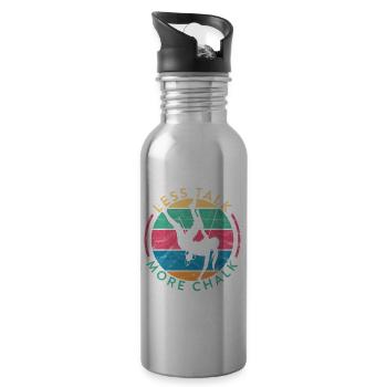 Rock Climbing Less Talk More Chalk Bouldering - Trinkflasche mit integriertem Trinkhalm - Lightsilver - Rechts
