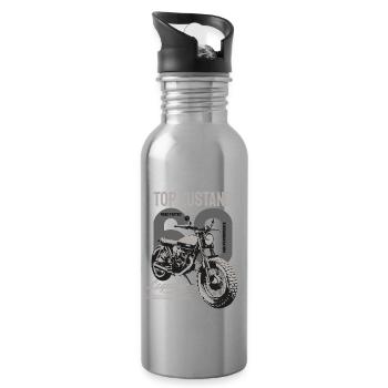 Legendär seit 1961 60. Geburtstag Biker, Motorrad - Trinkflasche mit integriertem Trinkhalm - Lightsilver - Rechts