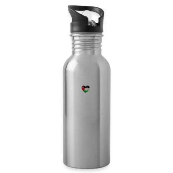 Free Palestine Palestina Liberté - Gourde avec paille intégrée - argent clair - Droite