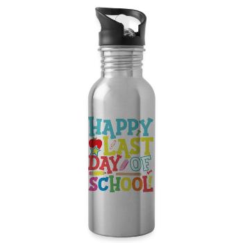 Last day of school - Water bottle with straw - silver - Right