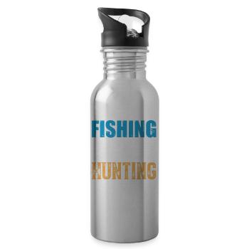 Fishing Hunting - Water bottle with straw - silver - Right