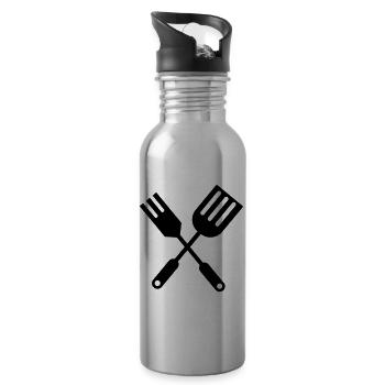Couverts de cuisine BBQ - Gourde avec paille intégrée - argent clair - Droite