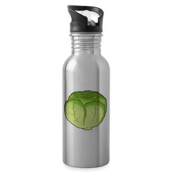 Eisbergsalat Salat Kohl Kohlkopf Gemüse Küche - Trinkflasche mit integriertem Trinkhalm - Lightsilver - Rechts