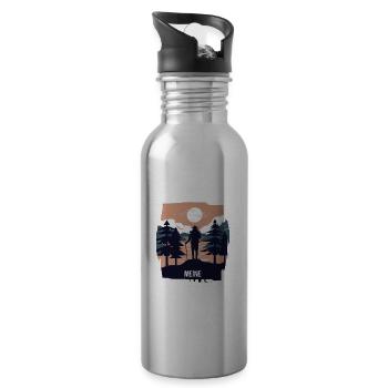 Eifel Mosel Wandern Fluss Winzer Geschenkidee - Trinkflasche mit integriertem Trinkhalm - Lightsilver - Rechts
