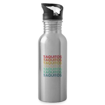 Taquitos Retro - Water bottle with straw - silver - Right