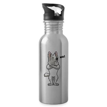 Stuer Blanc berger suisse cadeau - Gourde avec paille intégrée - argent clair - Droite
