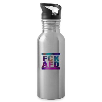 Contre les nazis - FCK AFD - Contre le droit - Gourde avec paille intégrée - argent clair - Droite