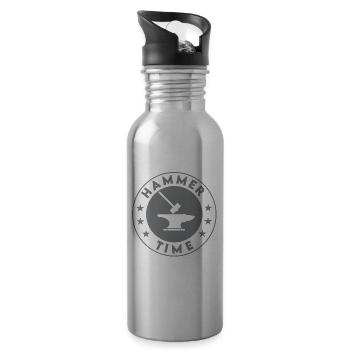 Schmieden - Trinkflasche mit integriertem Trinkhalm - Lightsilver - Rechts