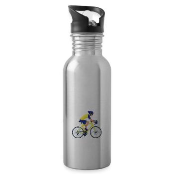 MTB Mann Downhill Lustig Bike outfit Biker - Trinkflasche mit integriertem Trinkhalm - Lightsilver - Rechts
