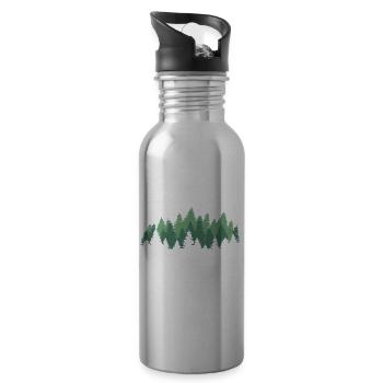 Aus dem Weg Ich muss in den Wald Forstwirt Spruch - Trinkflasche mit integriertem Trinkhalm - Lightsilver - Rechts