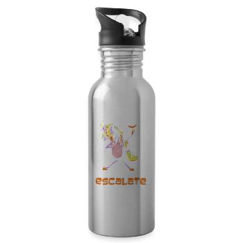 Licorne Unicorn - Gourde avec paille intégrée - argent clair - Droite