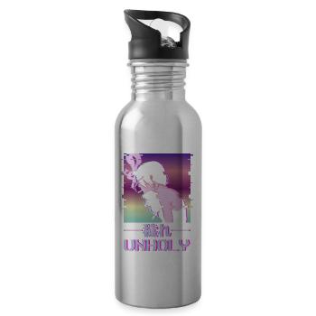 Unholy Aesthetic Anime Girl Smoking cadeau - Gourde avec paille intégrée - argent clair - Droite
