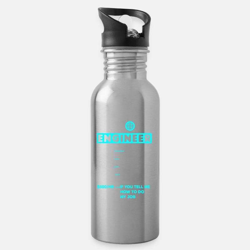 DevOps Ingenieur Cloud Computing Stundensatz - Trinkflasche mit integriertem Trinkhalm - Lightsilver