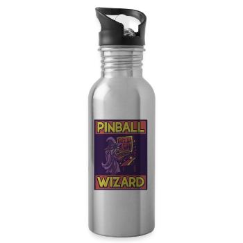 Pinball Wizard Pinball Machine Arcade-Spiel - Trinkflasche mit integriertem Trinkhalm - Lightsilver - Rechts